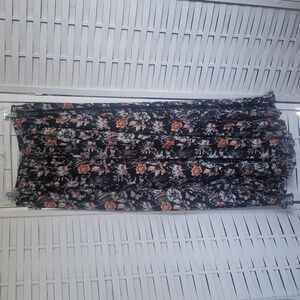 Free People floral wide slit ruffle leg pull up elastic waist women's pants S